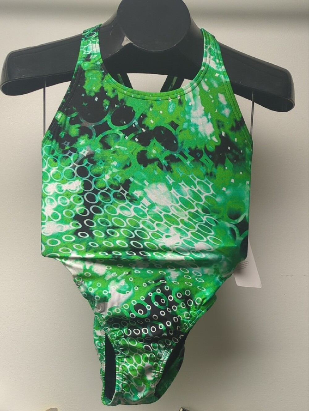 Women's Sz 28 US 2 Racing Team Bathing Suit Speedo Green and Black Swimsuit